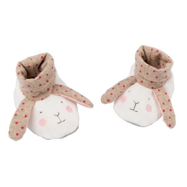 Chaussons Cuir Rose Les Tartempois Moulin Roty La Poule A Pois